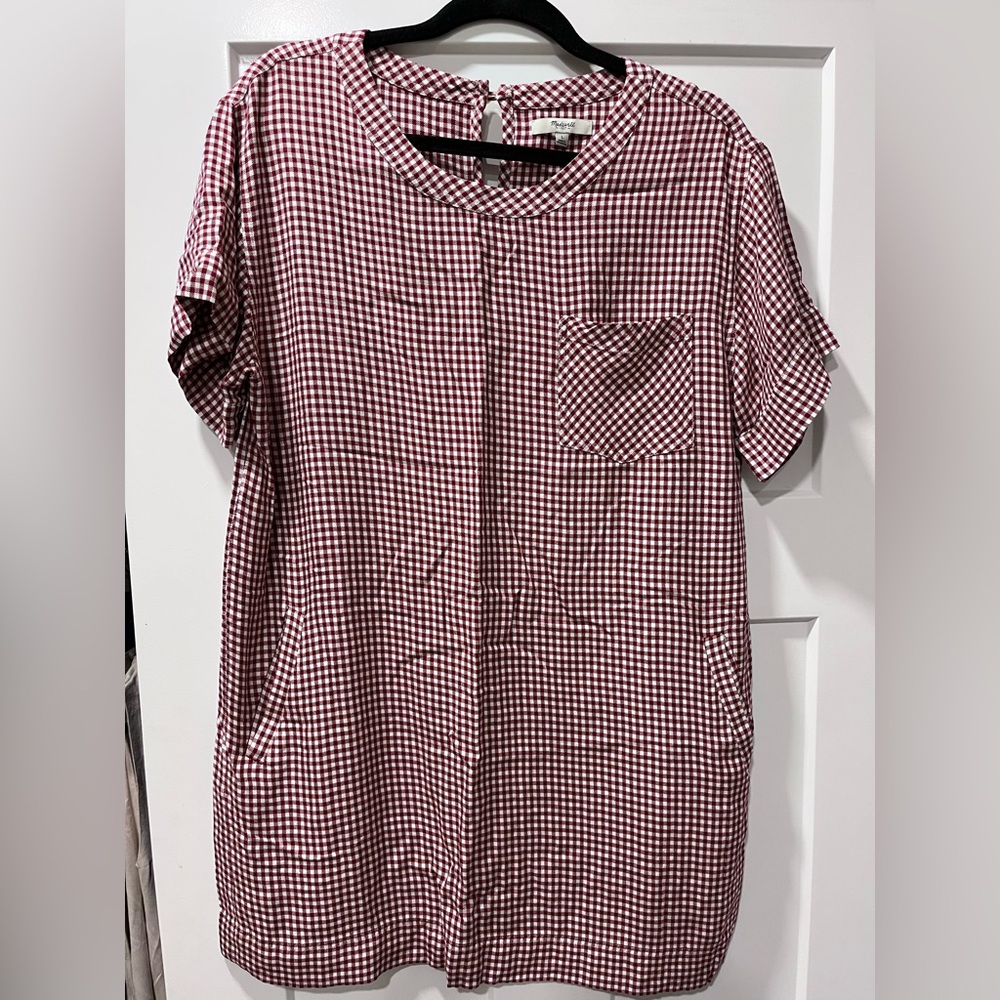 Madewell Red Checkered Mini Dress